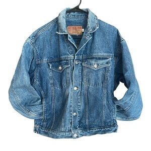 Vintage 80s Calvin Klein Denim Fall Jacket size small trucker grunge blue jean